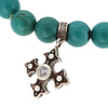 Cross Charm Turquoise Bead Bracelet - '10s Second-hand