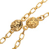 Chanel CC Gold Plated Lion Head Station Chain Long Necklace Secondhand