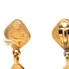 Chanel CC Gold Plated Diamond Drop Clip On Earrings Secondhand
