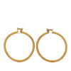 Chanel CC Gold Plated Textured Hoop Screw Back Earrings Secondhand