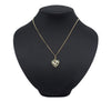 Chanel Gold Plated Rhinestone CC Logo and Heart Pendant Necklace Secondhand