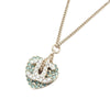 Chanel Gold Plated Rhinestone CC Logo and Heart Pendant Necklace Secondhand