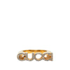 Gucci Gold Plated Strass Logo Letter Ring S Secondhand