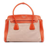 Prada Bicolor Saffiano Cuir Trimmed Canvas Satchel Secondhand