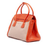 Prada Bicolor Saffiano Cuir Trimmed Canvas Satchel Secondhand