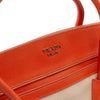 Prada Bicolor Saffiano Cuir Trimmed Canvas Satchel Secondhand