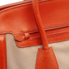 Prada Bicolor Saffiano Cuir Trimmed Canvas Satchel Secondhand