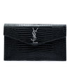 Saint Laurent Croc Embossed Leather Uptown Pouch Secondhand