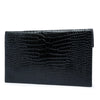 Saint Laurent Croc Embossed Leather Uptown Pouch Secondhand
