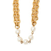 Chanel Gold Plated Faux Pearl Double Strand Necklace Secondhand