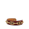 Hermès Leather and Gold Plated Chaine d Ancre Cuff Bracelet Secondhand