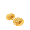 Chanel CC Gold Plated Logo Round Clip On Earrings Secondhand