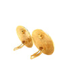 Chanel CC Gold Plated Logo Round Clip On Earrings Secondhand