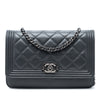 Secondhand Chanel Quilted Lambskin Boy Wallet On Chain