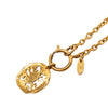 Chanel Gold Plated Cut Out Logo Pendant Necklace Secondhand