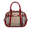 Burberry Small Leather Trimmed House Check Canvas Bridle Orchard Satchel Secondhand