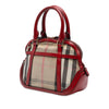 Burberry Small Leather Trimmed House Check Canvas Bridle Orchard Satchel Secondhand