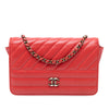 Secondhand Chanel CC Diagonal Quilted Goatskin Wallet On Chain