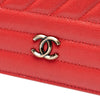 Secondhand Chanel CC Diagonal Quilted Goatskin Wallet On Chain