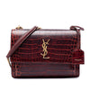 Saint Laurent Medium Croc Embossed Leather Monogram Sunset Crossbody Secondhand