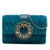 Miu Miu Matelasse Velvet Crystal Embellished Crossbody Secondhand