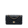 Chanel Medium Classic Chevron Calfskin Pleated Double Flap Secondhand