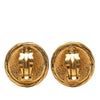 Chanel CC Gold Plated Round Clip On Earrings Secondhand