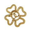 Chanel CC Gold Plated Clover Rope Brooch Secondhand