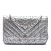Chanel CC Chevron Quilted Crumpled Patent Wallet On Chain Secondhand