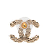 Chanel CC Gold Plated Strass Twisted Chain Link Bullet Back Earrings Secondhand