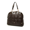 Ferragamo Quilted Calfskin and Patent Grid Dome Tote Secondhand