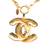 Chanel CC Gold Plated Quilted Pendant Necklace Secondhand