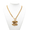 Chanel CC Gold Plated Quilted Pendant Necklace Secondhand