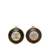Chanel CC Gold Plated and Enamel Round Clip On Earrings Secondhand