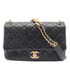 Chanel CC Quilted Lambskin Contrast Stitch Single Flap Secondhand
