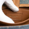 Secondhand Saint Laurent Suede Trimmed Denim Monogram Allover Crossbody