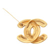 Chanel Gold Plated Quilted CC Brooch Secondhand