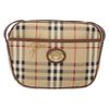 Secondhand Burberry Nova Check Beige Canvas, Leather Bag