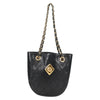 Secondhand Chanel Logo CC Black Leather Bag