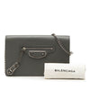 Balenciaga Goatskin Motocross Metallic Edge Wallet on Chain Secondhand
