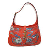 Leather Trimmed Jackie Flora Collection Hobo Bag - '10s Second-hand