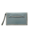 Valentino Leather Rockstud Flap Clutch Secondhand