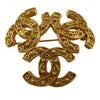 Chanel Gold Plated Triple CC Pin Brooch Secondhand