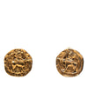 Chanel Gold Plated Archer Medallion Clip On Earrings Secondhand