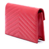 Saint Laurent Grain De Poudre Chevron Monogram Envelope Wallet on Chain Secondhand