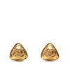 Chanel CC Gold Plated Triangle Clip On Earrings Secondhand