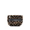 Fendi Zucca Shearling Pyramid Pouch Secondhand