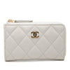 Chanel CC Quilted Caviar Zip Around Card Holder Secondhand