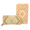 Valentino Leather Native Couture 1975 Print Rockstud Zip Around Wallet Secondhand