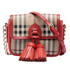 Burberry Mini Haymarket Check Coated Canvas Tassel Crossbody Secondhand